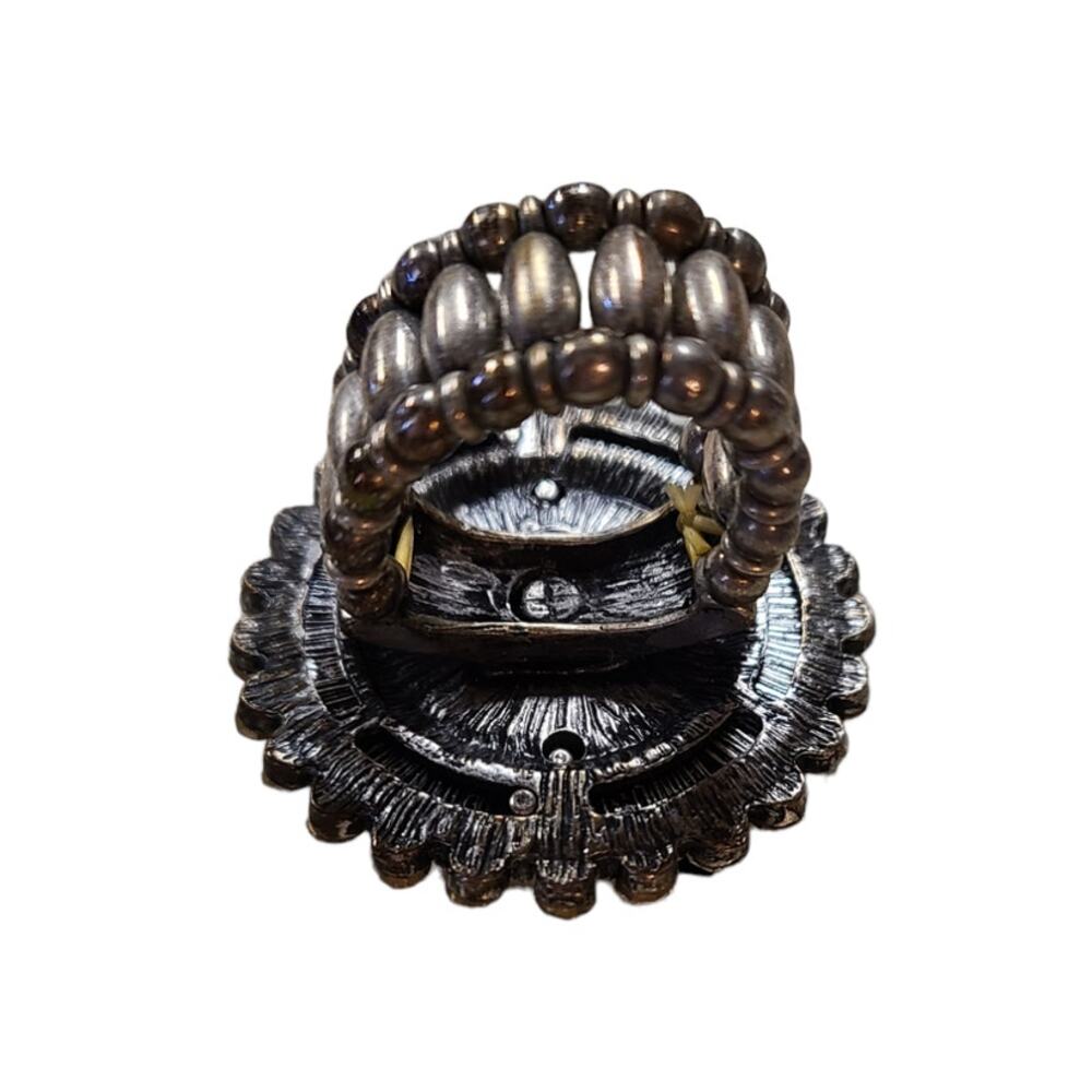 Rhinestone Cross Statement Ring, Adjustable - image 4